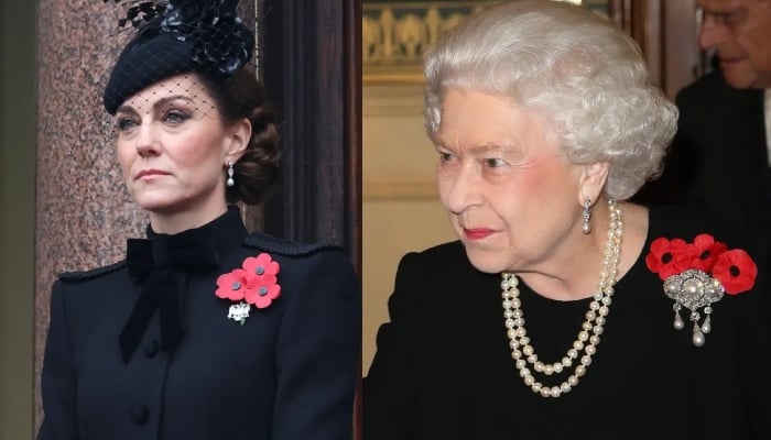 These earrings Kate also wore to Queen Elizabeth’s funeral in September 2022