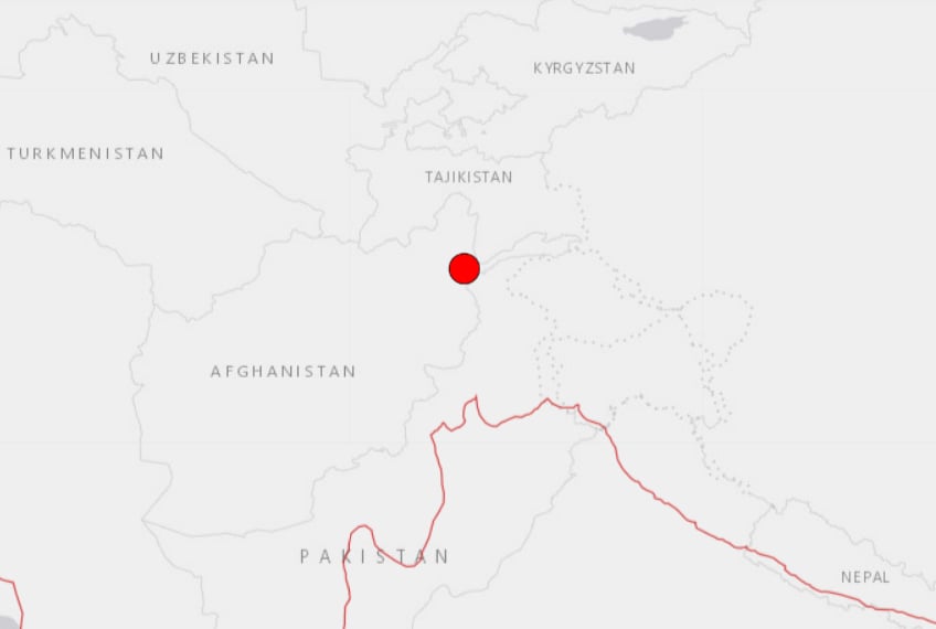 Earthquake affected region seen on US Geological Surveys map.