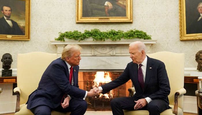 US President Joe Biden meets with President-elect Donald Trump in the Oval Office at the White House in Washington, US, November 13, 2024. — Reuters