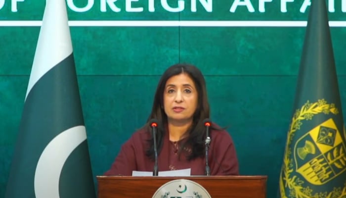 Foreign Office Spokesperson Mumtaz Zahra Baloch. — Screengrab/YouTube/@foreignofficepk