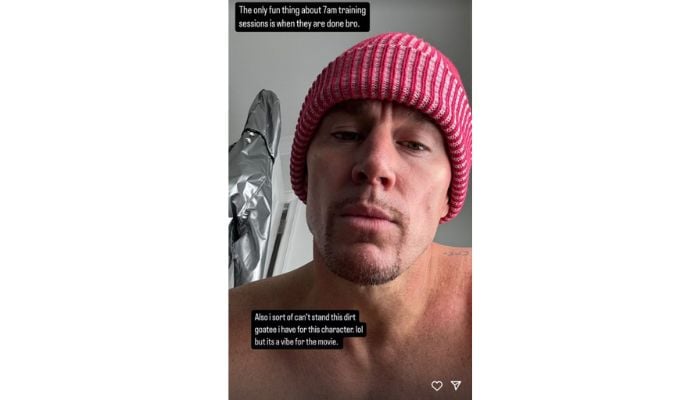 Channing Tatum rocked new look with a red beanie in shirtless selfie.