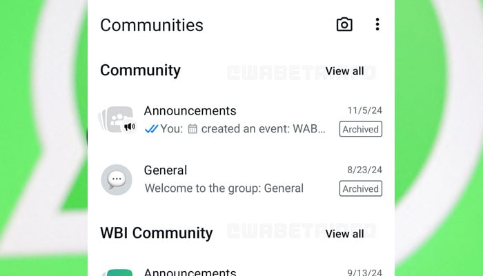 A display of the new Communities tab update. — WABetaInfo