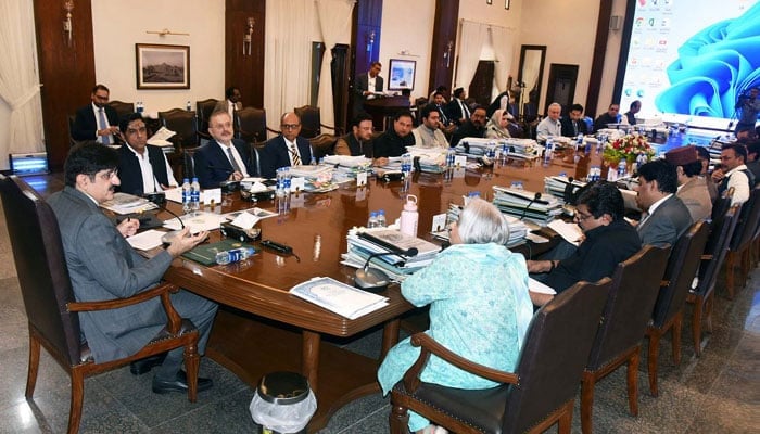 Sindh Chief Minister, Syed Murad Ali Shah presides over a cabinet meeting at CM House in Karachi on July 11, 2024. — PPI