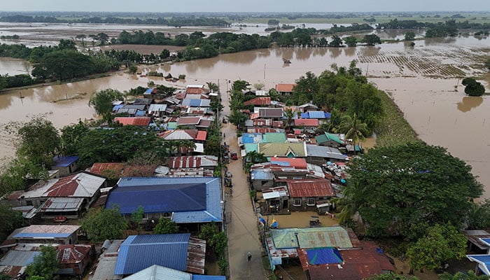 A drone view shows flooded houses following super typhoon Man-Yi in Quezon, Nueva Ecija Province, Philippines, November 18, 2024. — Reuters