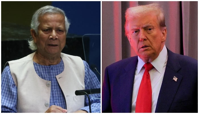 A combination of images shows Bangladeshs interim leader Muhammad Yunus (left) and US President-elect Donald Trump. — AFP/Reuters/File