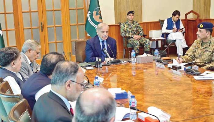 Prime Minister Shehbaz Sharif chairs a meeting of the Apex Committee of the National Action Plan in Quetta. — PPI/File