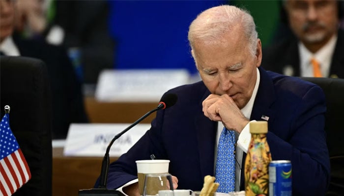 US President Joe Biden attends the first day of the G20 Summit in Rio de Janeiro, Brazil, on November 18, 2024. — Reuters