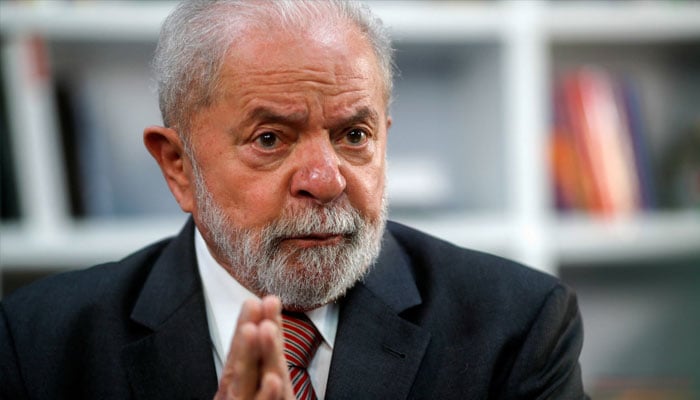 Former Brazilian President Luiz Inacio Lula da Silva gestures during an interview with Reuters in Sao Paulo, Brazil December 17, 2021. — Reuters