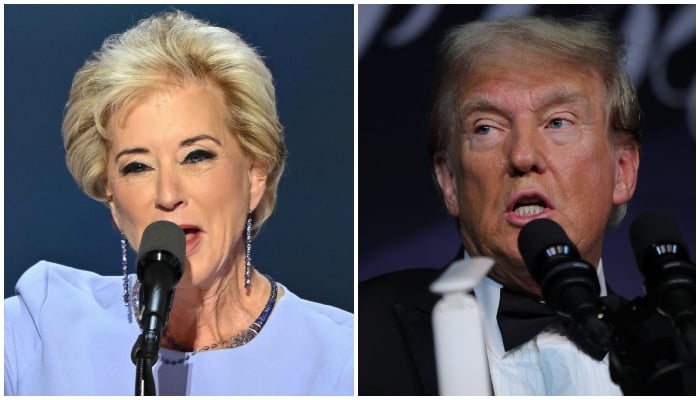 A combination of images shows former CEO of World Wrestling Entertainment (WWE) Linda McMahon (left) and US President-elect Donald Trump. — AFP/Reuters/File