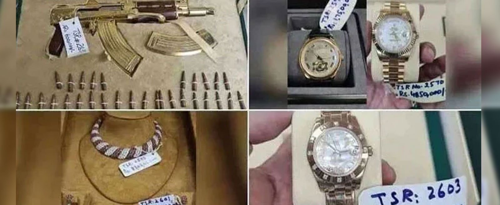 A collage of Toshakhana gifts reportedly sold by former PM Imran Khan. — GeoNews/File