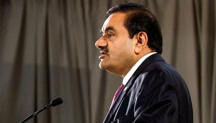 Indian billionaire Gautam Adani speaks during an inauguration ceremony after the Adani Group completed the purchase of Haifa Port earlier in January 2023, in Haifa port, Israel January 31, 2023. — Reuters