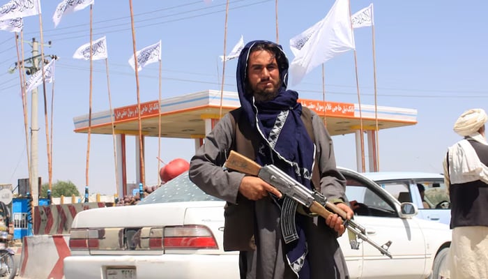 A representational image of a Taliban fighter on as he stands at the city of Ghazni, Afghanistan August 14, 2021. — Reuters