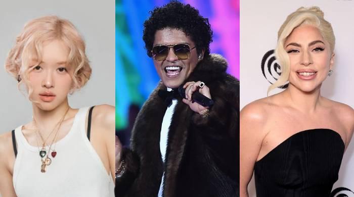 Bruno Mars hypes ‘my girls’ Lady Gaga and Rosé for record-breaking hits