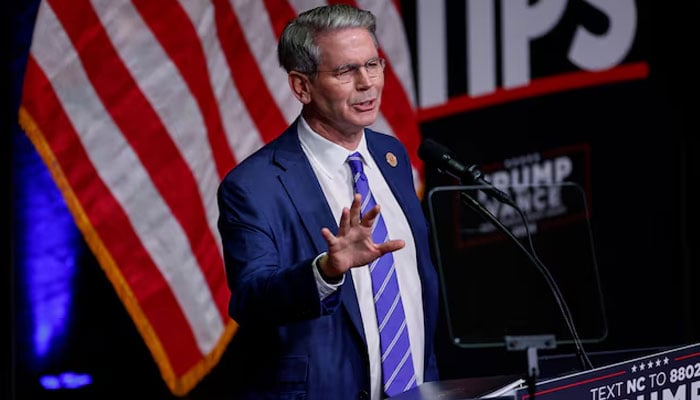 Key Square Group founder Scott Bessent speaks at a campaign event for Republican presidential nominee and former US President Donald Trump in Asheville, North Carolina, August 14, 2024. — Reuters