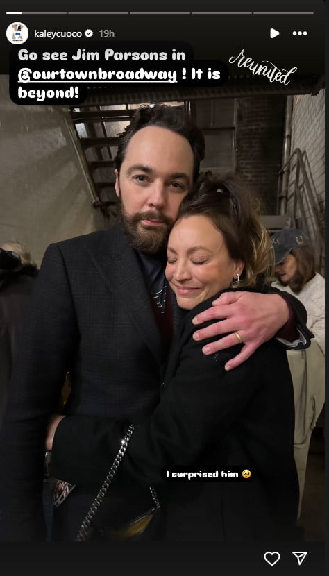 Kaley Cuoco, Jim Parsons share warm hug at The Big Bang Theory reunion