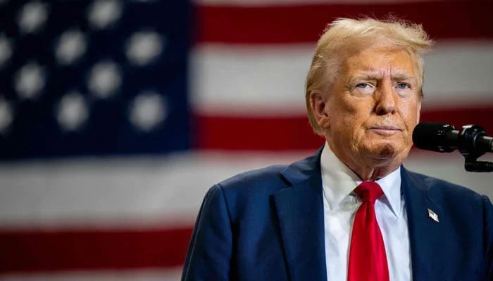 President-elect US President Donald Trump speaks to attendees during a campaign rally at the Mosack Group warehouse in Mint Hill, North Carolina on September 25, 2024. — AFP