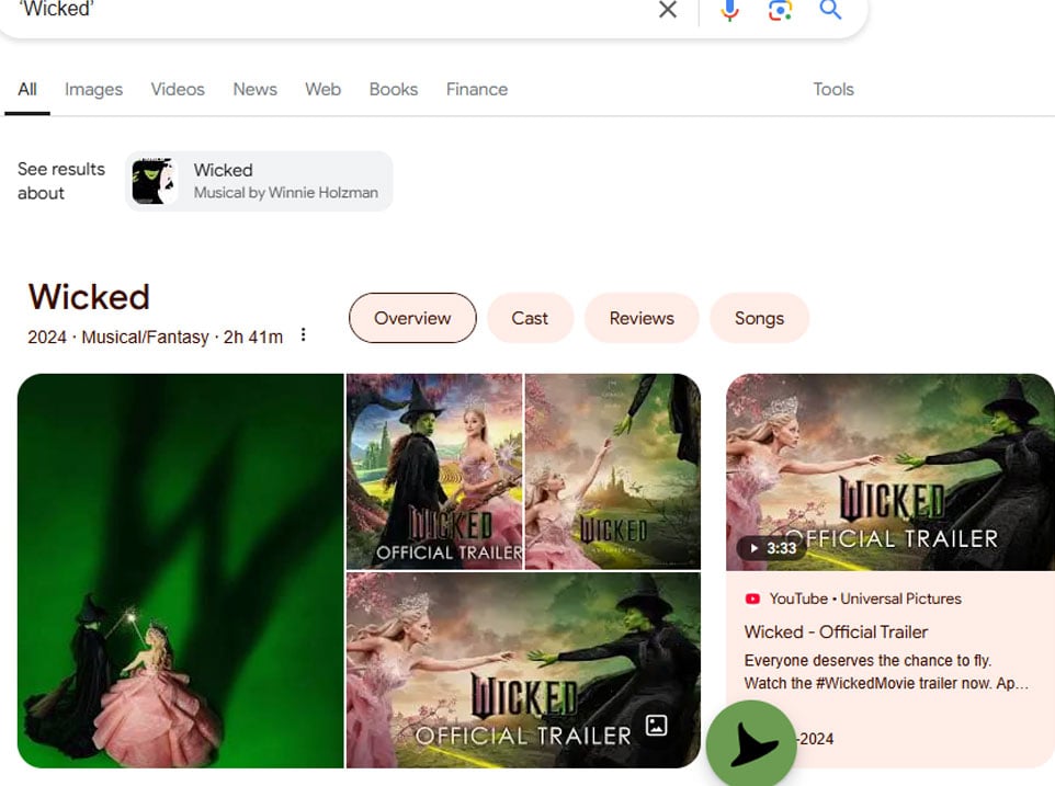 ‘Wicked’ receives special nod from Google: Take a look