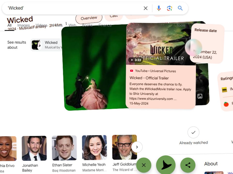 ‘Wicked’ receives special nod from Google: Take a look