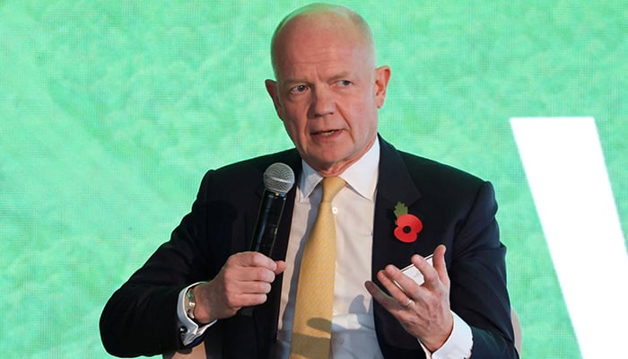 William Hague speaks on stage at the 2024 United for Wildlife Global Showcase on November 05, 2024 in Cape Town, South Africa. — Reuters