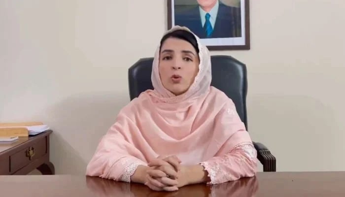 Mashal Yousafzai, spokesperson of PTI founder Imran Khan’s wife Bushra Bibi, speaks in a video. — X/@AkMashal/File