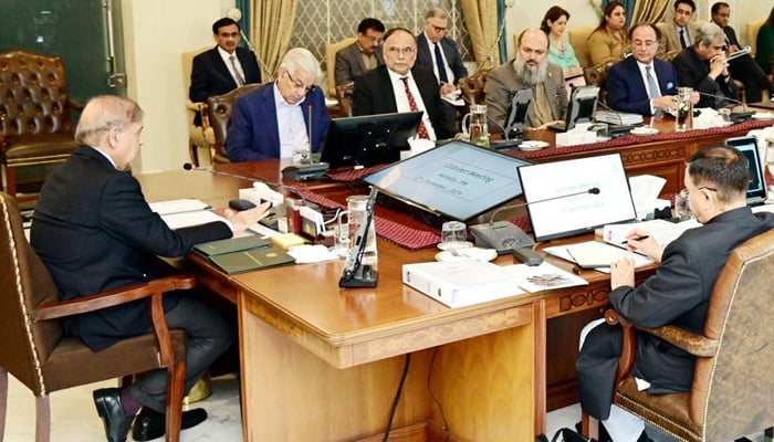 PM Shehbaz Sharif chairs the federal cabinet meeting on December 2, 2024. — PID