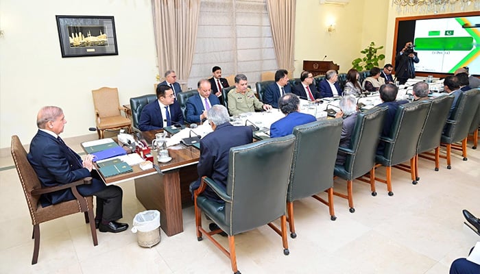 PM Shehbaz Sharif chairs a review meeting regarding Saudi Arabias investments in various sectors in Pakistan on December 2, 2024. — PID