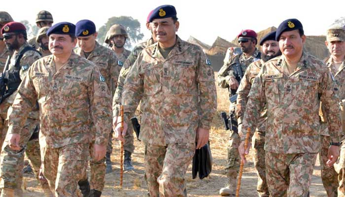 COAS General Asim Munir pictured during his visit of a field training exercise near Narowal and Sialkot in this image released on December 3, 2024. — ISPR