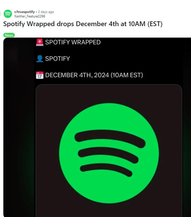 Spotify Wrapped to be released THIS day