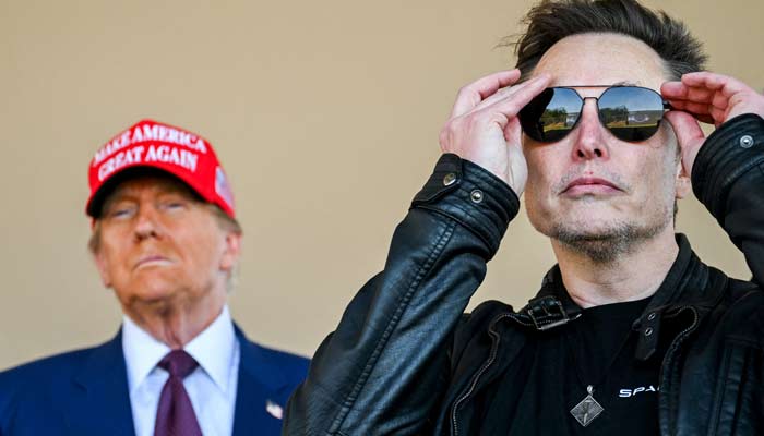 US President-elect Donald Trump (left) and Elon Musk watch the launch of the sixth test flight of the SpaceX Starship rocket in Brownsville, Texas, US on November 19, 2024. — Reuters