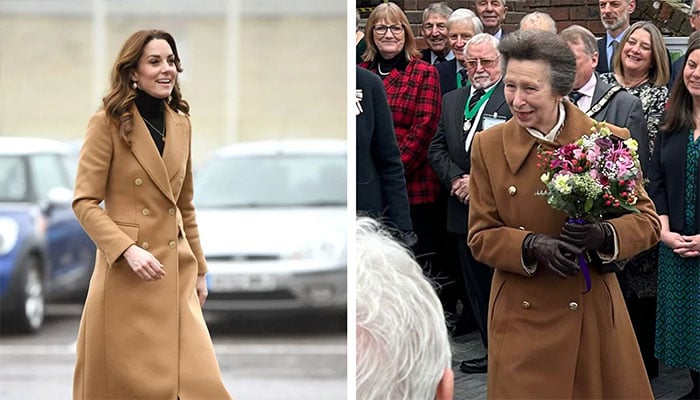 Princess Annes sculpted style, channeling Kate’s chic coat vibes.