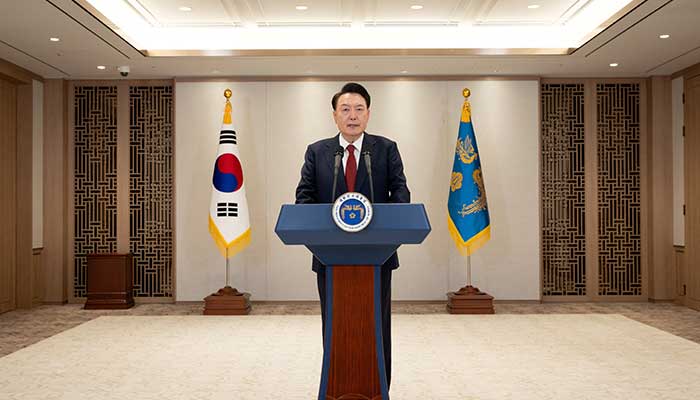 South Korean President Yoon Suk Yeol delivers an address to the nation at the Presidential Office in Seoul, South Korea, December 12, 2024. — Reuters