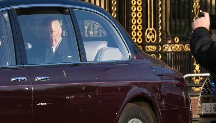 King Charles arrives at Buckingham Palace.