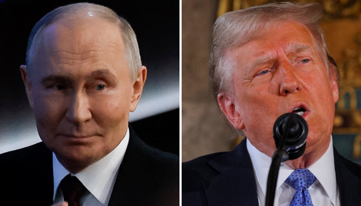 Russian President Vladimir Putin during his annual press conference (L) and President-elect of the US Donald Trump. — Reuters/File