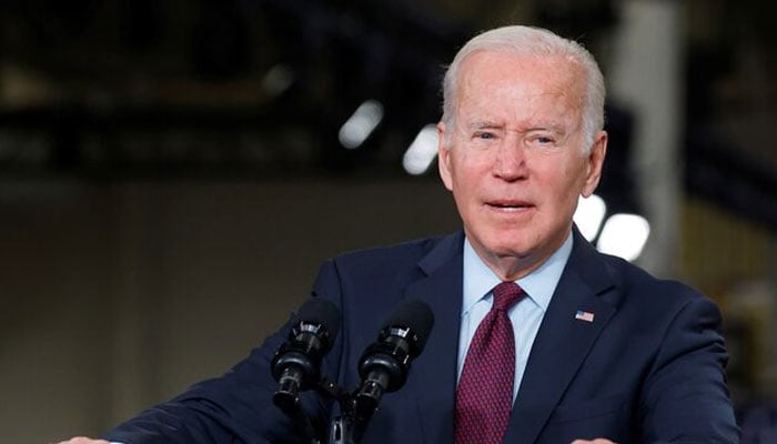 US President Joe Biden delivers remarks after touring the General Motors Factory ZERO electric vehicle assembly plant in Detroit, Michigan, US, November 17, 2021. — Reuters