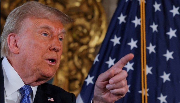 US President-elect Donald Trump delivers remarks at Mar-a-Lago in Palm Beach, Florida, U.S., December 16, 2024. — Reuters