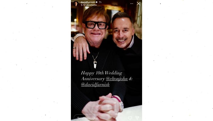 David Furnish, John Elton celebrate mark a milestone on 10th wedding anniversary