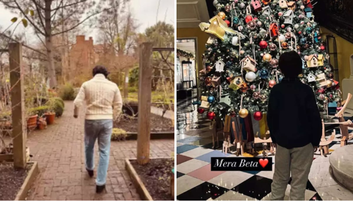 Saif Ali Khan on a walk (L) and Kareena Kapoor Khans son Taimur. — Instagram/@kareenakapoorkhan