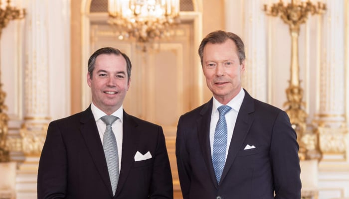 The Grand Duke Henri of Luxembourg with his son