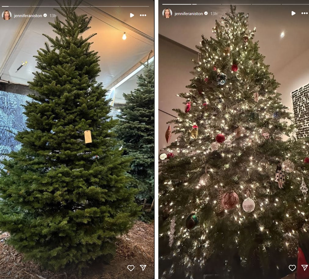 Before and After: Jennifer Aniston spreads festive cheer with ultimate Christmas tree transformation