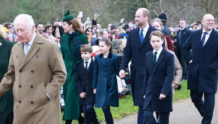 The Wales family accompanied King Charles and Queen Camilla on the traditional Christmas morning walk