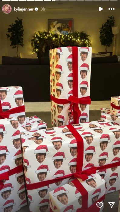 Kylie Jenner gives sweet nod to kids with special Christmas wrapping paper