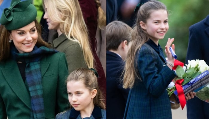 Princess Charlotte greeted the excited crowd that had gathered outside St. Mary Magdalene Church