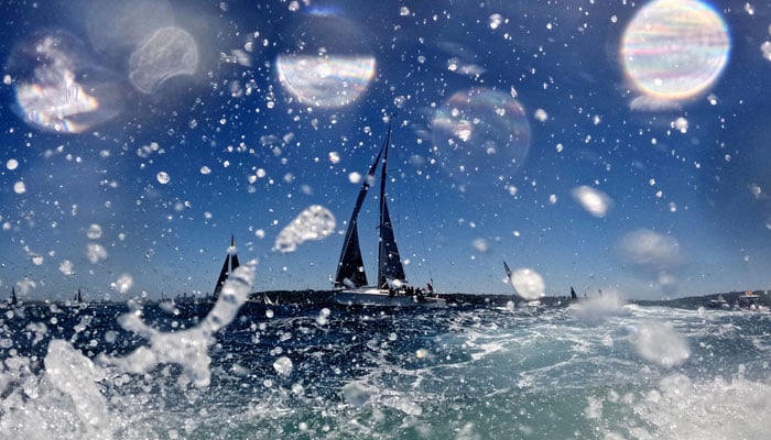 Audacious sails up the harbour during Sydney Hobart Yacht Race in Sydney, Australia on December 26, 2024. — Reuters