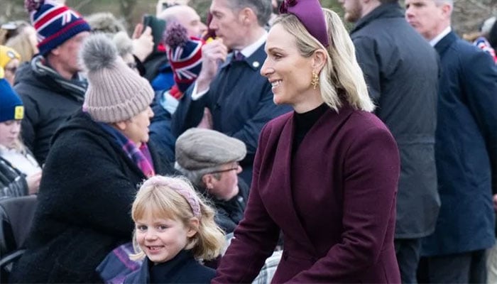 Zara’s little lookalike, Lena Tindall charms in Christmas family pics.