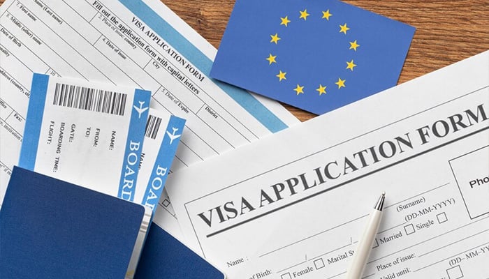 A representational image of visa application for Europe arrangement. — Freepik