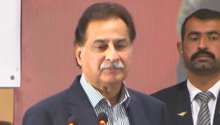 National Assembly Speaker Ayaz Sadiq addressing a ceremony in Lahore on Saturday, December 28, 2024. — YouTube screengrab/Geo News Live