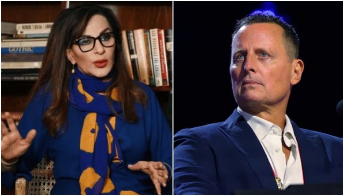 Photo collage of Senator Sherry Rehman (left) and Richard Grenell, a top advisor to US President-elect Donald Trump. — AFP/Reuters/File