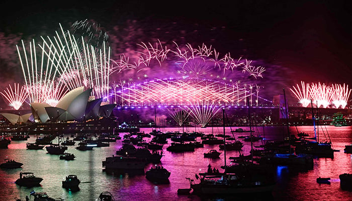 Fireworks light up the midnight sky over Sydney Harbour Bridge and Sydney Opera House during 2025 New Years Day celebrations in Sydney on January 1, 2025. — AFP