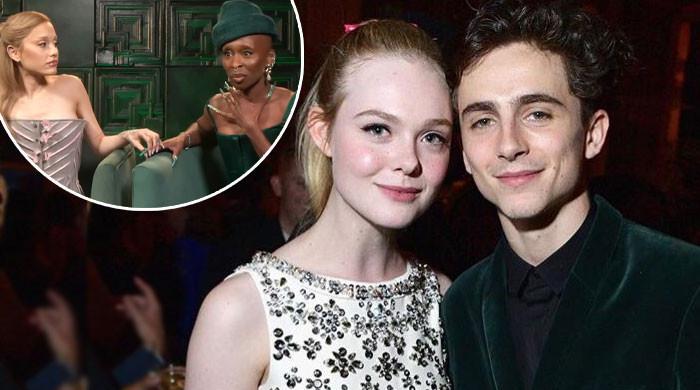 Timothee Chalamet, Elle Fanning mimic viral ‘Wicked’ meme: Watch