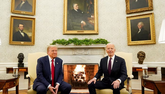 US President Joe Biden meets with President-elect Donald Trump in the Oval Office at the White House in Washington, US, November 13, 2024. — Reuters